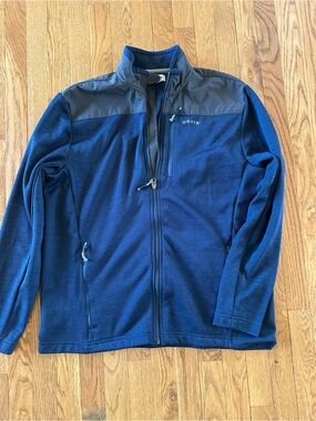 Orvis Men's Royal Blue and Charcoal Lightweight Zip Jacket